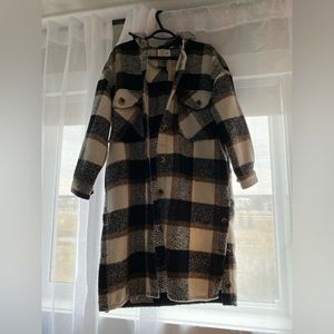 Long plaid shacket